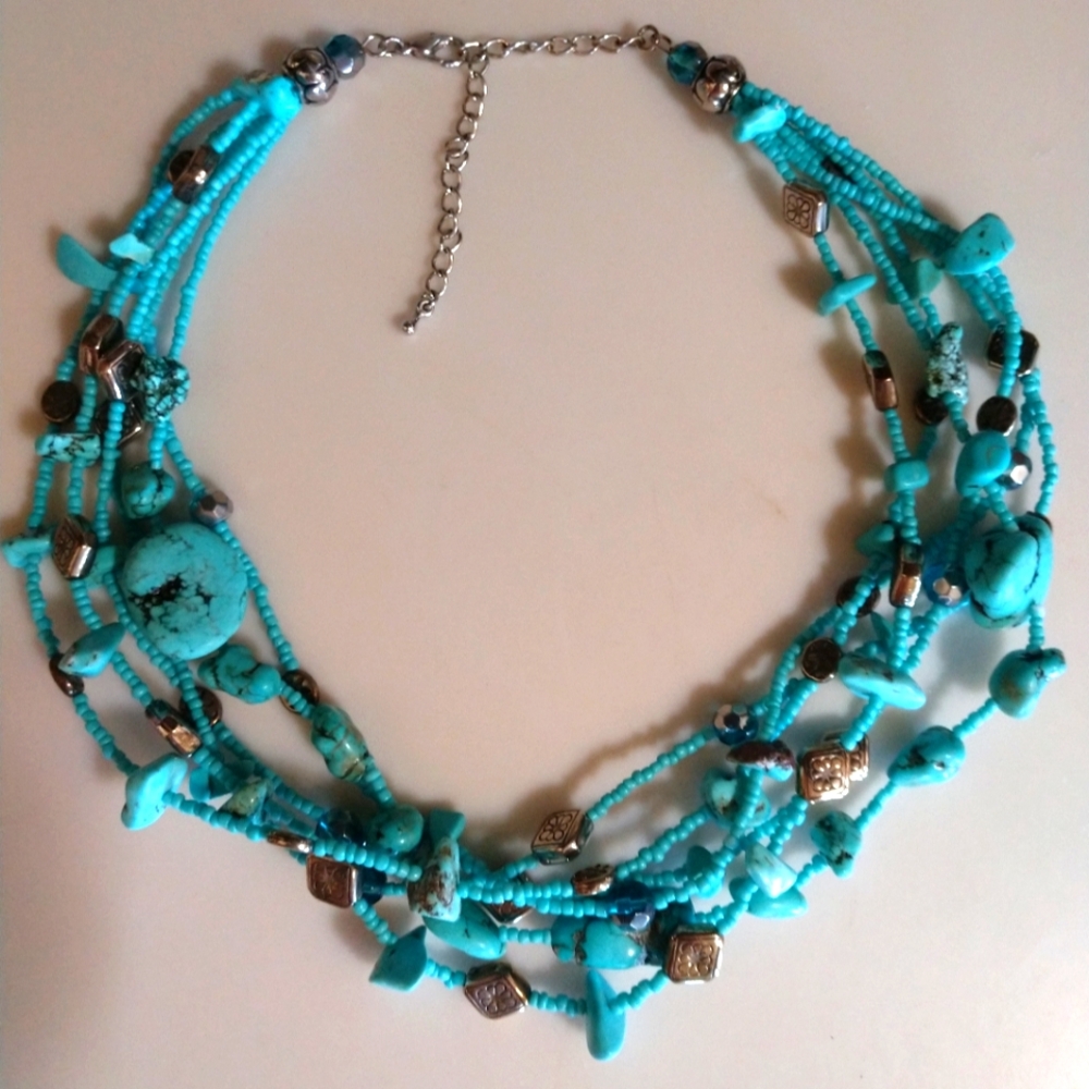Layered Turquoise and Magnesite Necklace